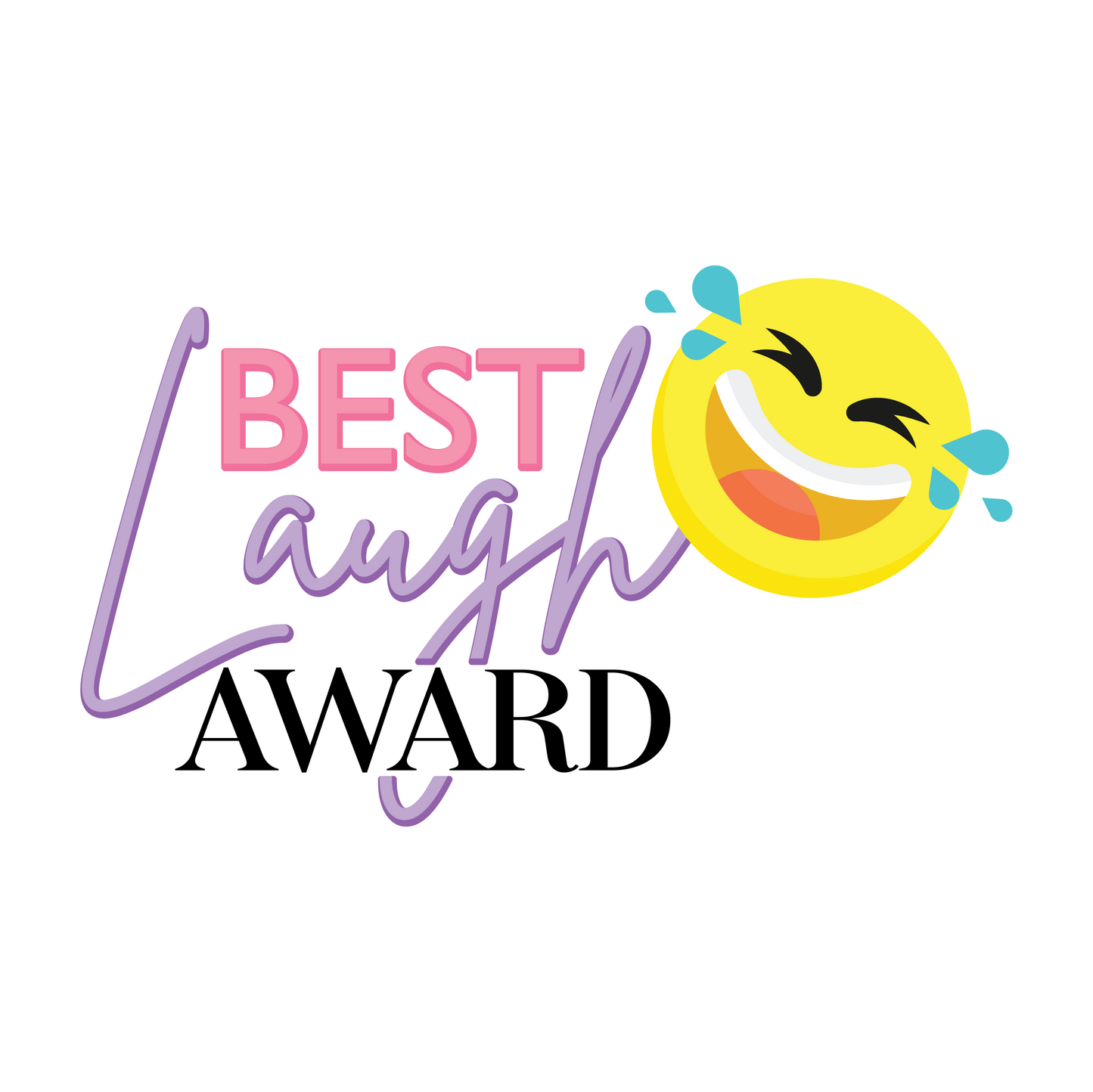 Best Laugh Award Sticker | 3.0" x 1.9" Die Cut | Waterproof, Scratch-Resistant Vinyl | Fun Slumber Party & Celebration Favor
