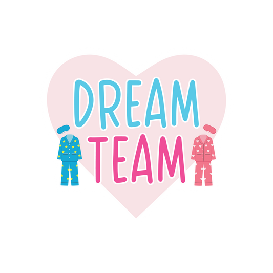 Dream Team Sticker | 3.0" x 2.8" Die Cut | Waterproof, Scratch-Resistant Vinyl | Perfect for Slumber Parties & Accessories