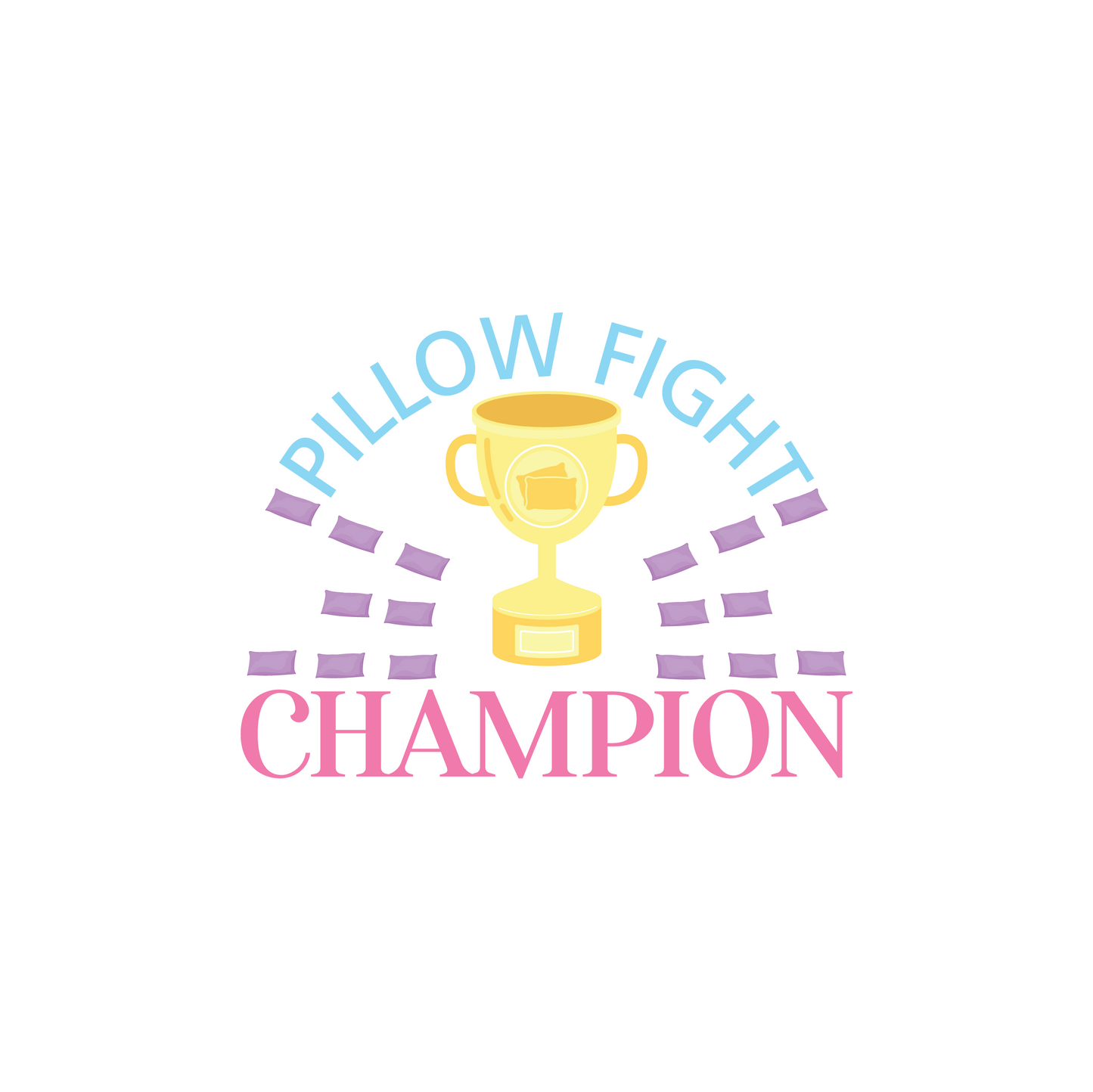 Pillow Fight Champion Sticker | 3.0" x 2.3" Die Cut | Waterproof, Scratch-Resistant Vinyl | Fun Slumber Party Award & Favor