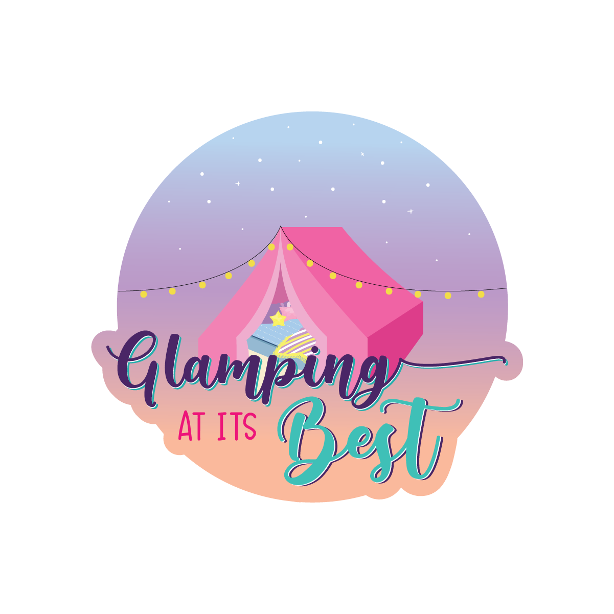 Glamping at Its Best Sticker – Fun and Hilarious Slumber Party Sticker for Water Bottles, Laptops, and More