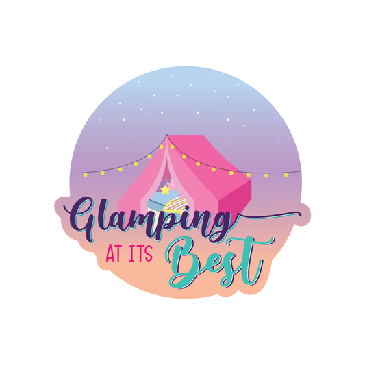 Glamping at Its Best Sticker – Fun and Hilarious Slumber Party Sticker for Water Bottles, Laptops, and More