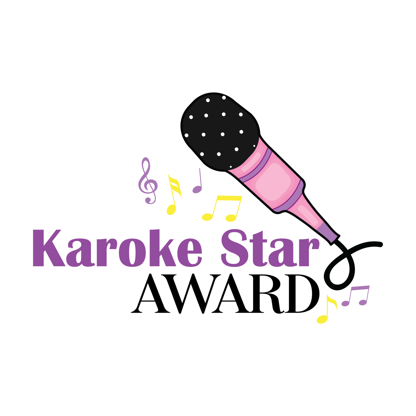 Karaoke Award Sticker | 3.0" x 2.0" Die Cut | Waterproof, Scratch-Resistant Vinyl | Fun Slumber Party & Karaoke Night Favor