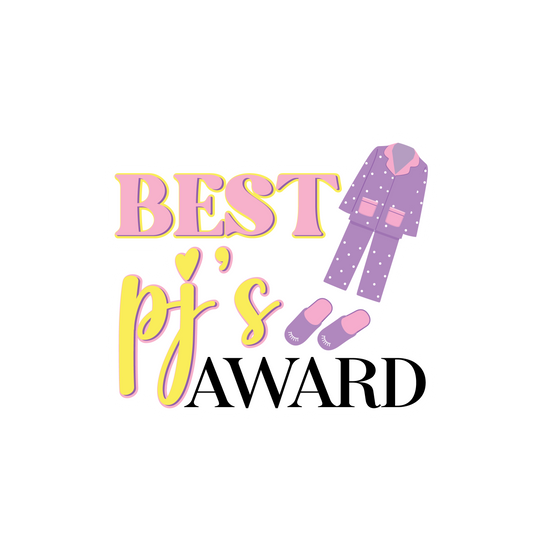 Best PJ’s Award Sticker | 3.0" x 2.6" Die Cut | Waterproof, Scratch-Resistant Vinyl | Fun Slumber Party & Sleepover Favor